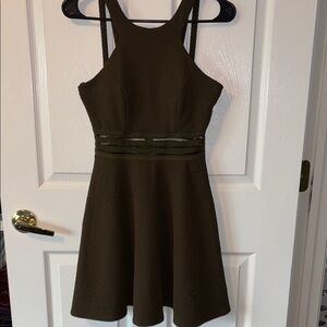 Textured-Green Party Dress